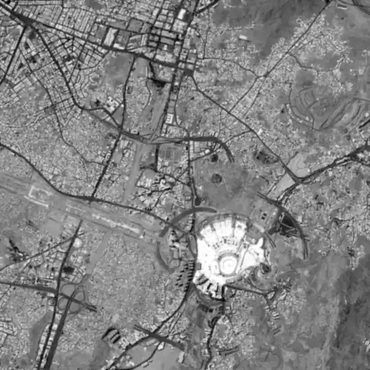 Aerial view of Makkah around Masjid al-Haram